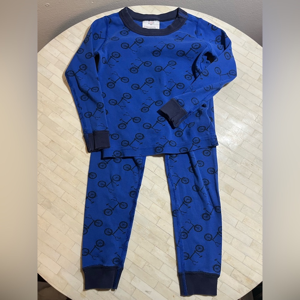 VTG Hanna Andersson Navy Bicycle Print Pajamas, Made in Peru size 4